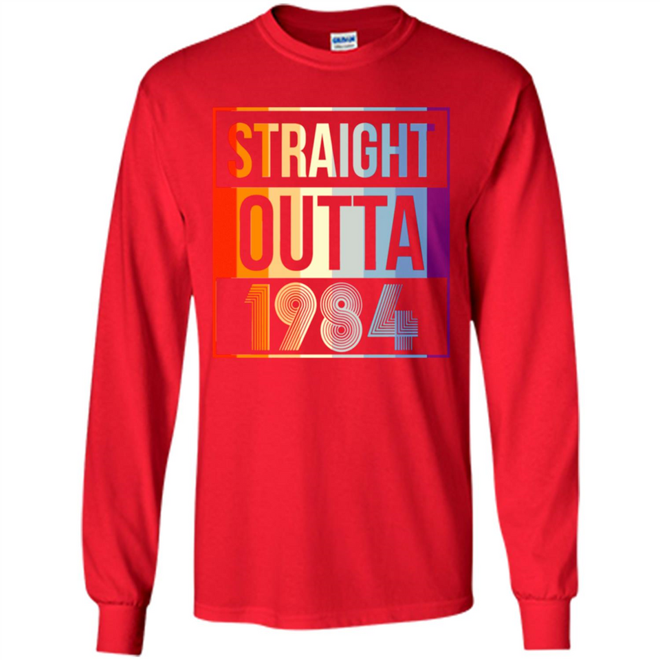 Retro Straight Outta 1984 34 Years Old - Long Sleeve T-Shirt