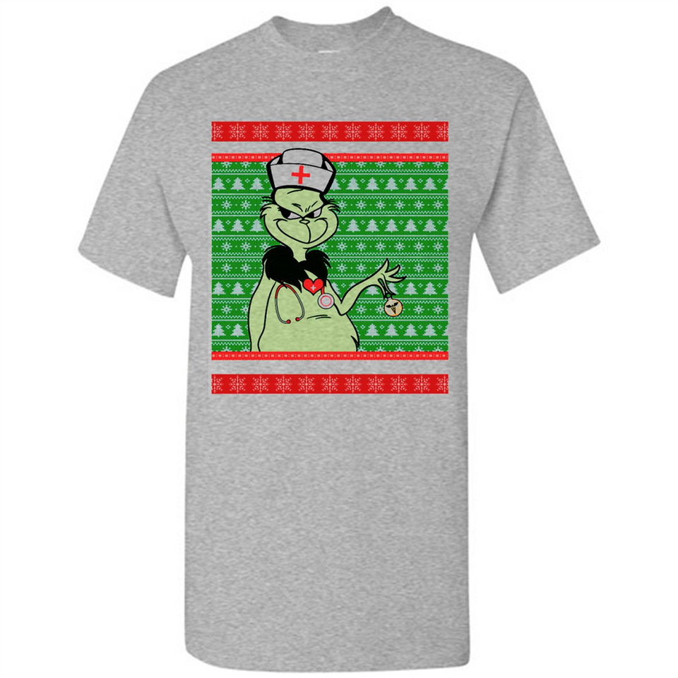 Grinch Nurse Ugly Christmas Sporty T-Shirt PINGPONG - Shirt