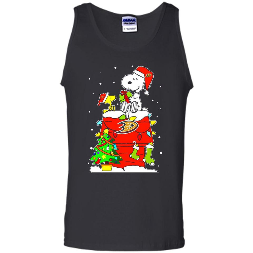 Anaheim Ducks Snoopy Ugly Christmas Sweaters - Sao chép - Tank Top