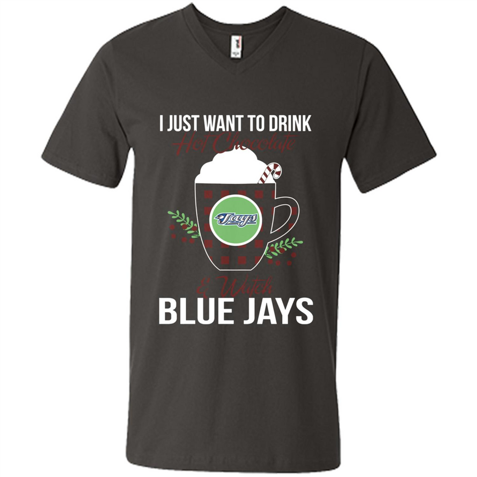 I Just Want To Drink Hot Chocolate & Watch Toronto Blue Jays Ugly Christmas Sweater PINGPONG