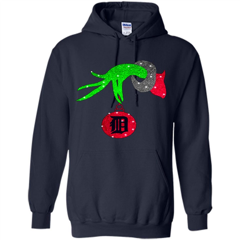 GRINCH HAND HOLDING DETROIT TIGERS GLITTER CHRISTMAS PINGPONG