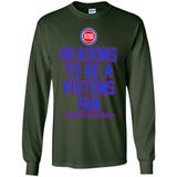 Reasons to be a Detroit Pistons Fan Complete List on Back - Long Sleeve T-Shirt