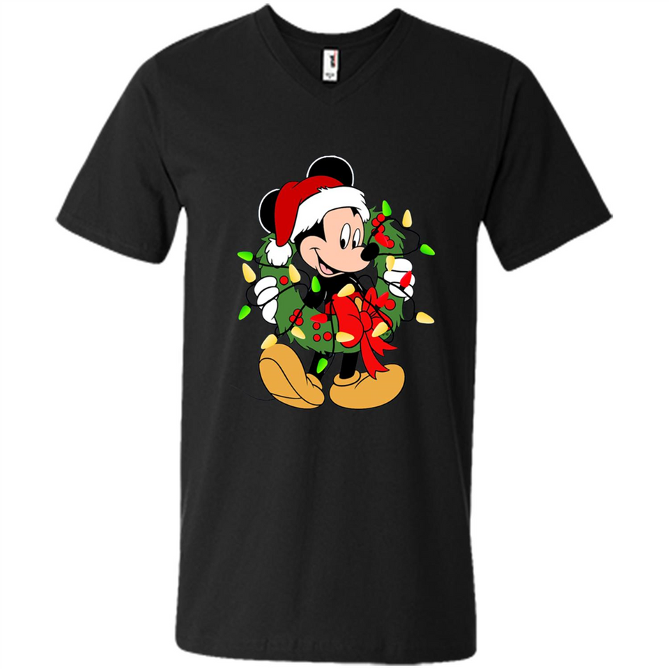 Disney Mickey Mouse Christmas Lights Sweatshirt - Men's V-Neck