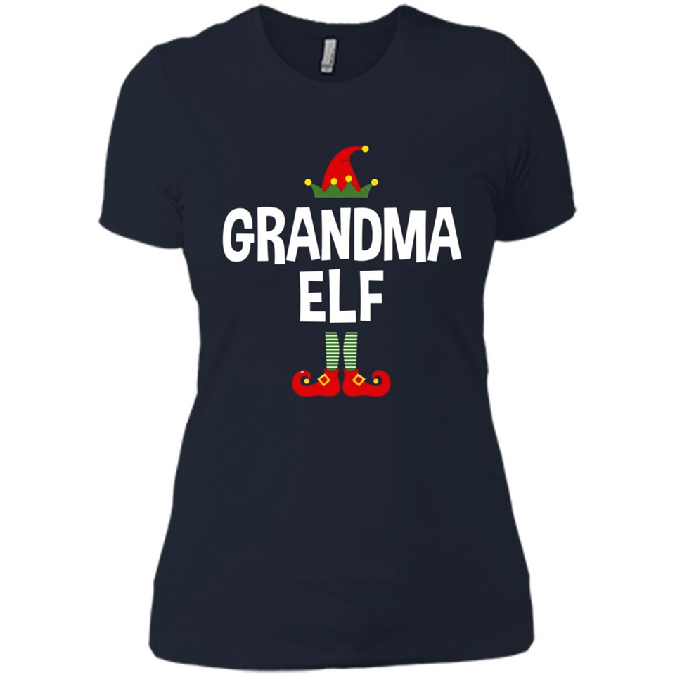 Grandma Elf Shirt -Family Matching Christmas Pajamas - Ladies' Boyfriend T-Shirt