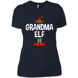 Grandma Elf Shirt -Family Matching Christmas Pajamas - Ladies' Boyfriend T-Shirt