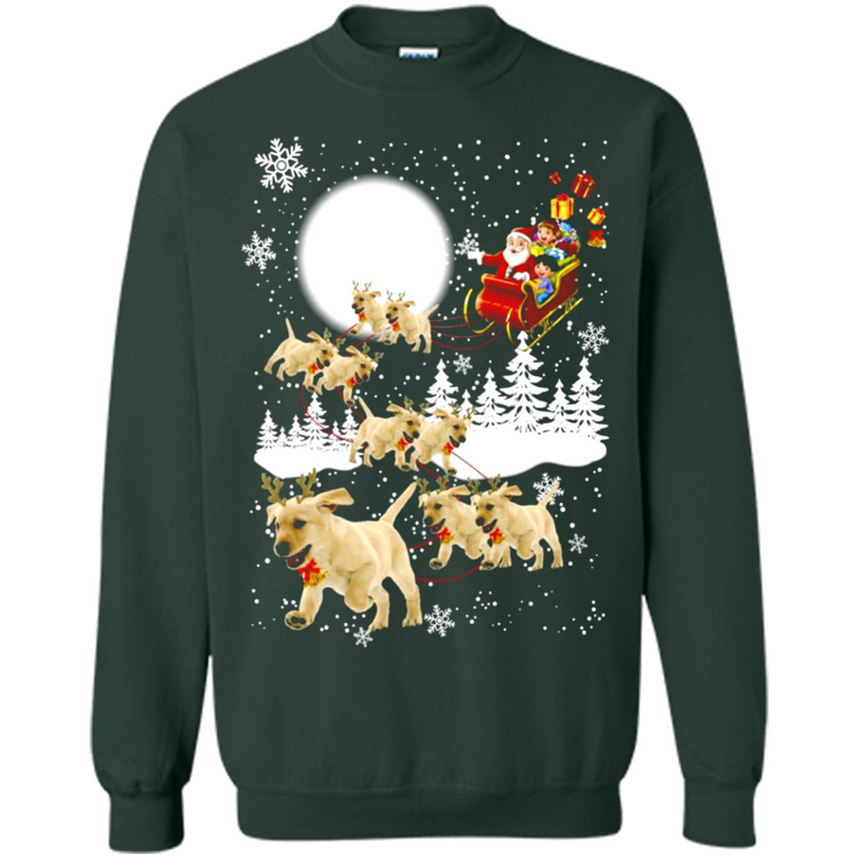 Christmas Santa Golden Retriever Sleigh For Labrador Retriever