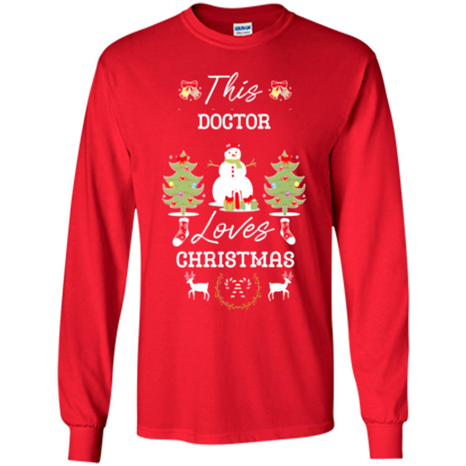 This Doctor Loves Christmas Tree Shirt with Snowman