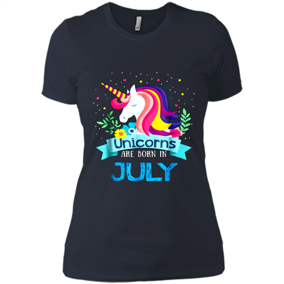 Unicorns are born in July Birthday Rainbow Gift Ladies Custom