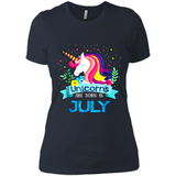 Unicorns are born in July Birthday Rainbow Gift Ladies Custom