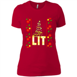 Funny Lets Get Lit Christmas Tree - Ladies' Boyfriend T-Shirt