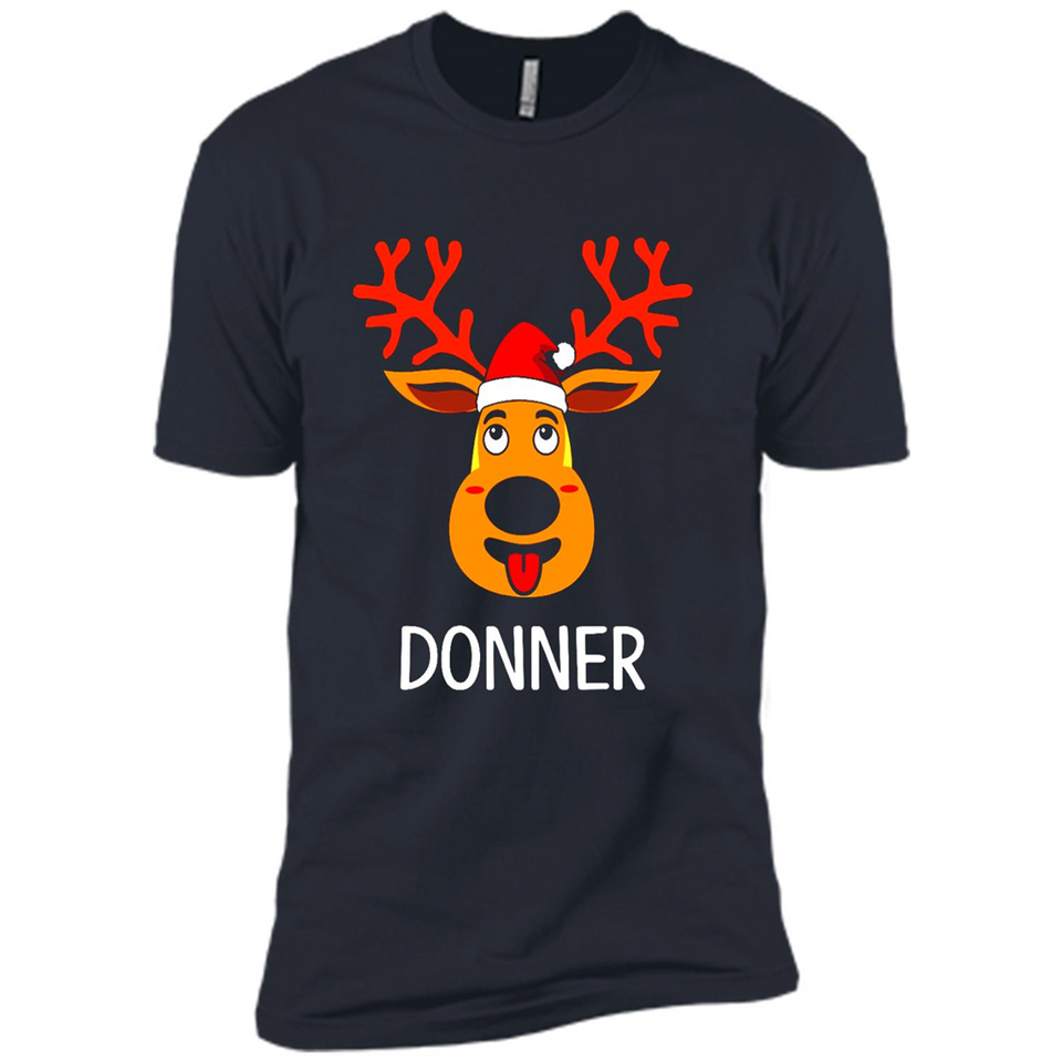 Donner Reindeer Santa Claus Funny Xmas Holiday T-Shirt - Premium Short Sleeve T-Shirt
