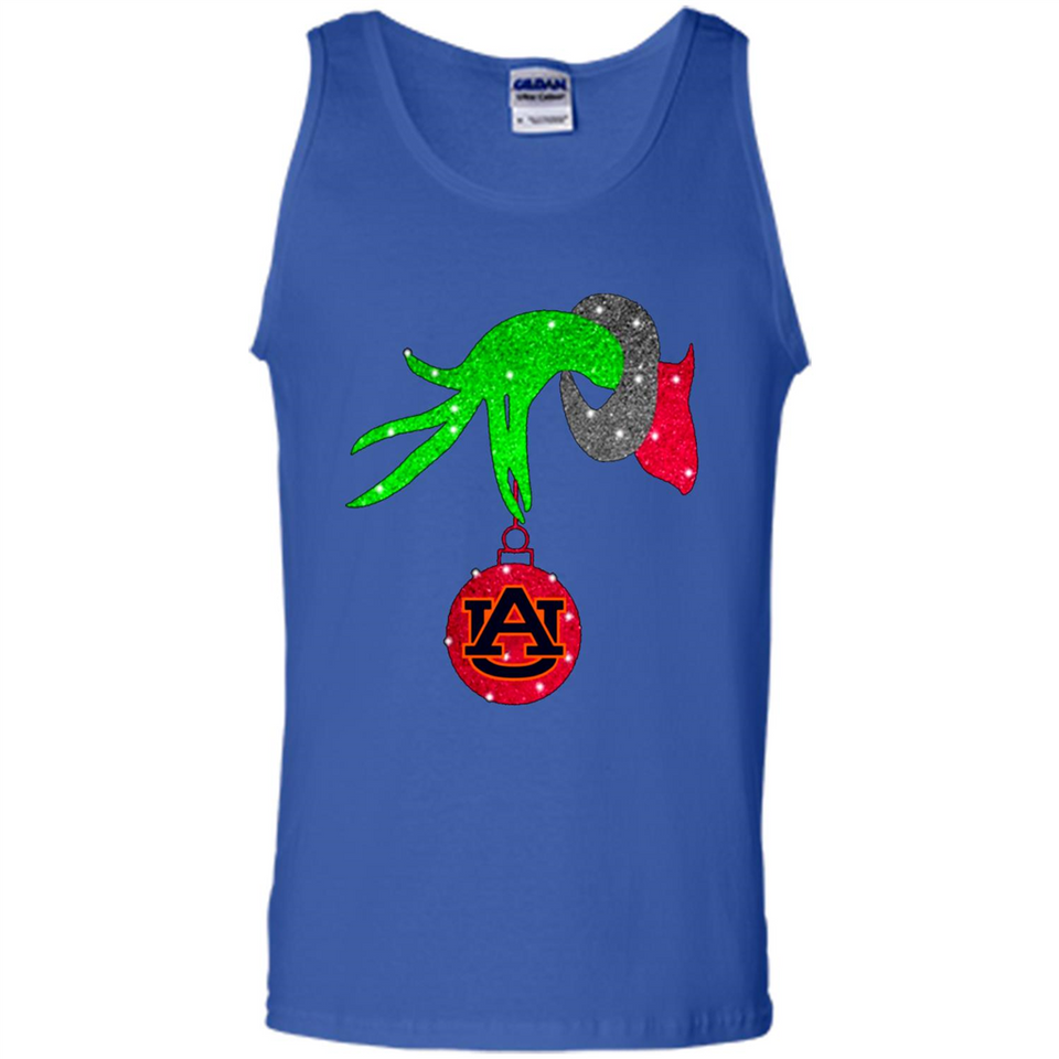 GRINCH HAND HOLDING AUBURN TIGERS GLITTER CHRISTMAS PINGPONG