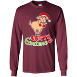 Christmas Merry Goatmas Goat Shirt Santa Hat - Long Sleeve T-Shirt