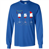 Christmas Red Wine Funny Merry Xmas Sweatshirt - Long Sleeve T-Shirt