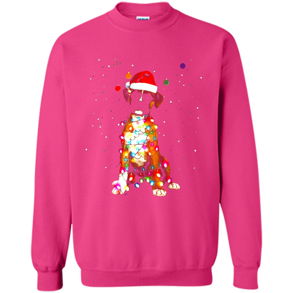 Christmas Lights Boxer Dog Funny Xmas Sweatshirt - Sweatshirt