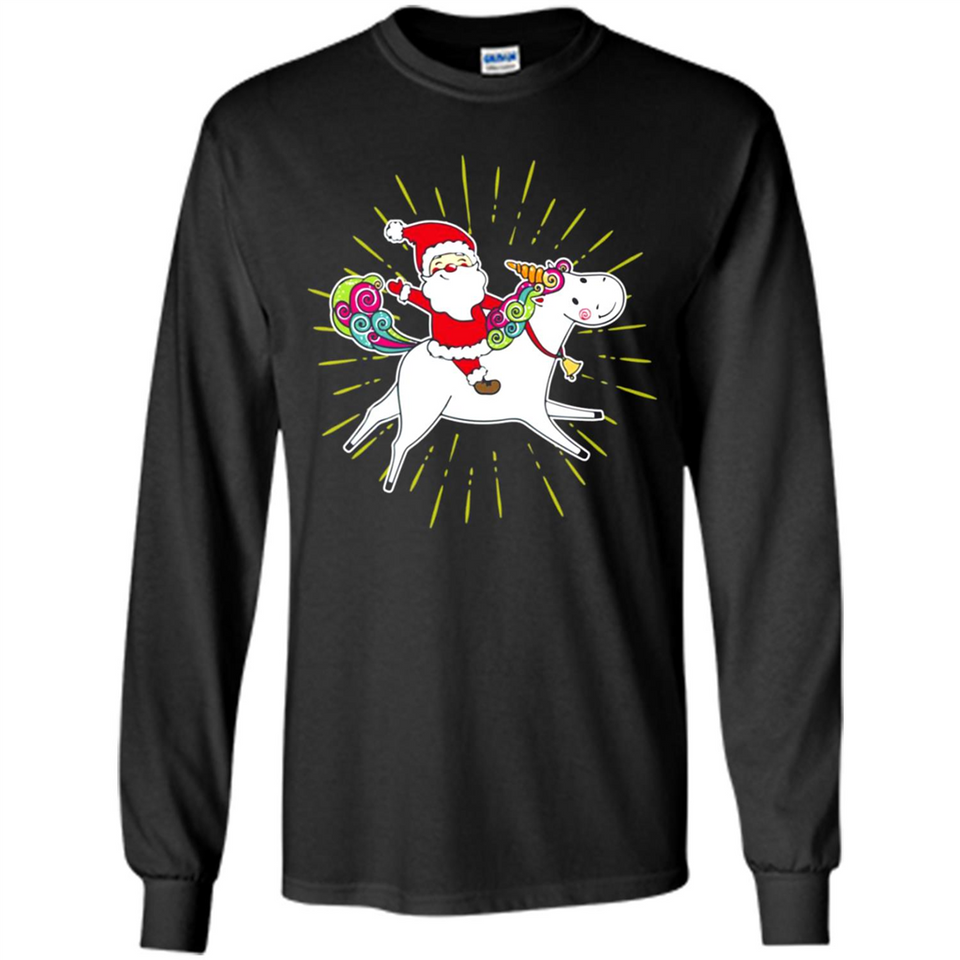 Unicorn And Santa Christmas - Long Sleeve T-Shirt