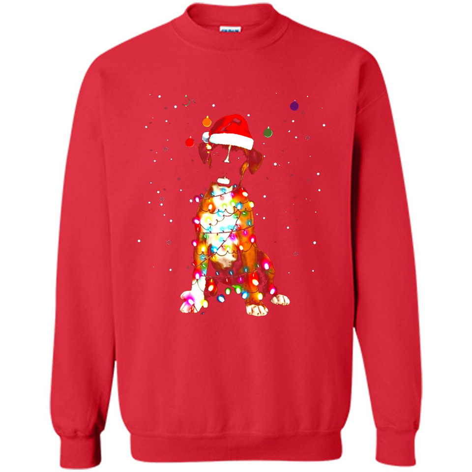Christmas Lights Boxer Dog Funny Xmas Sweatshirt - Sweatshirt