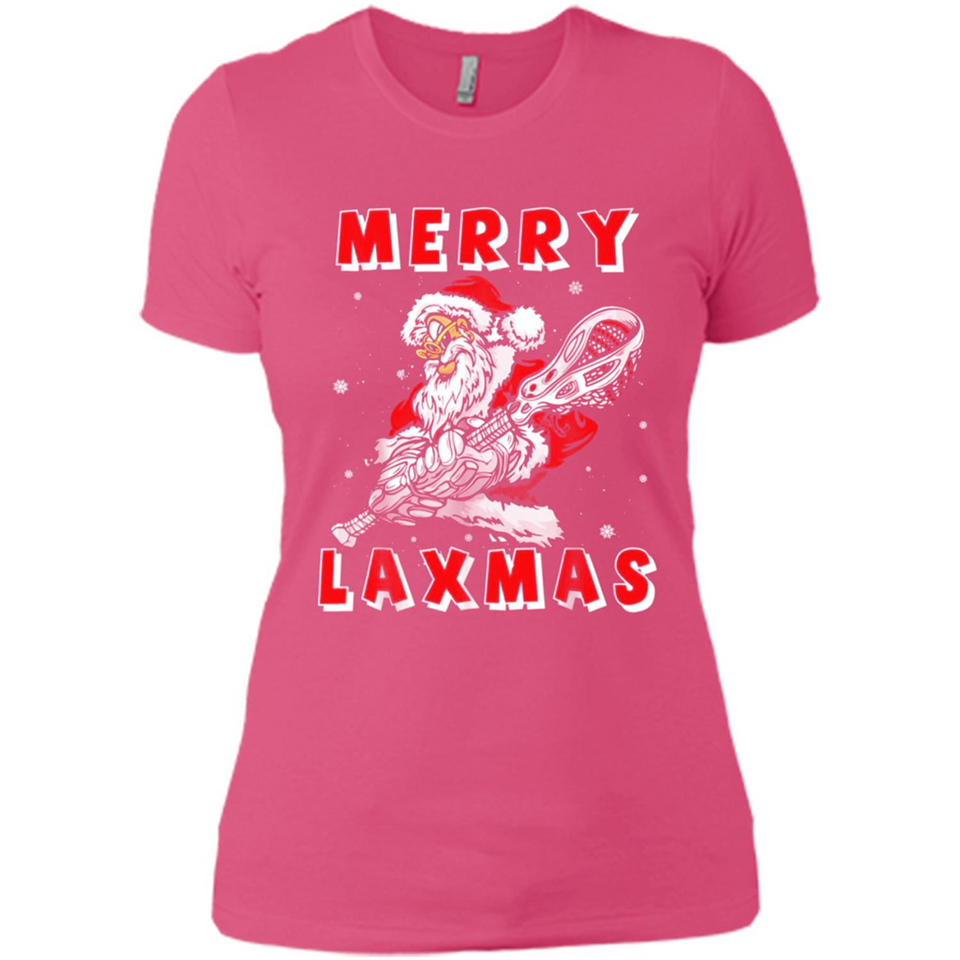 Lacrosse Merry Laxmas Santa - Ladies' Boyfriend T-Shirt