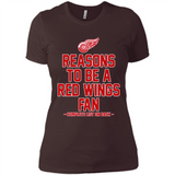 Reasons to be a Detroit Red Wings Fan Complete List on Back - Ladies' Boyfriend T-Shirt