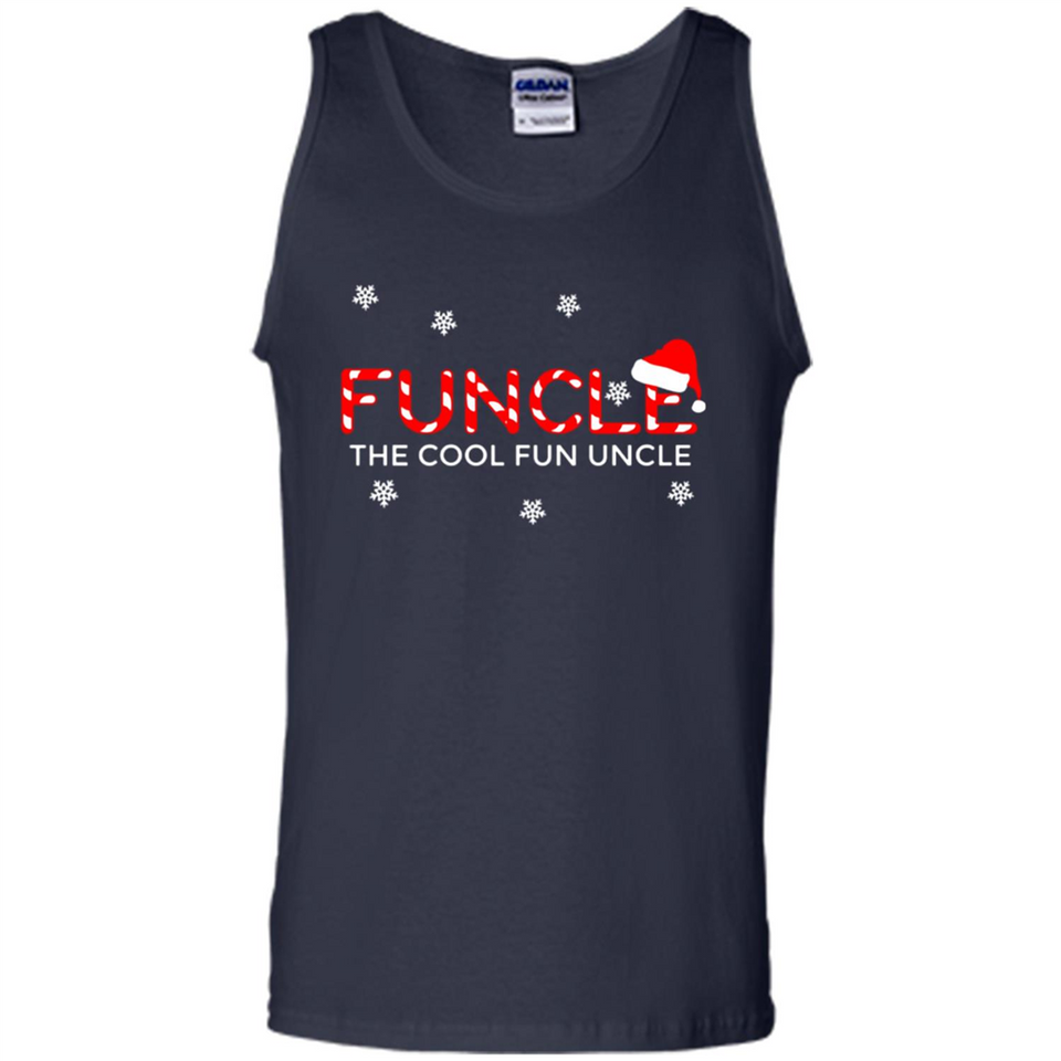 Mens Christmas Funcle The Cool Fun Uncle Definition Xmas - Tank Top