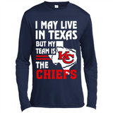 I May Live In Texas But My Team Is The Chiefs - Canvas Long Sleeve T-Shirt