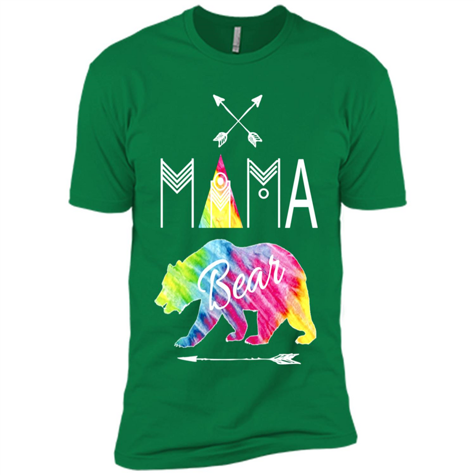 Mama Bear Shirt Tie Dye Family Vacation & Camping Tee - Premium Short Sleeve T-Shirt