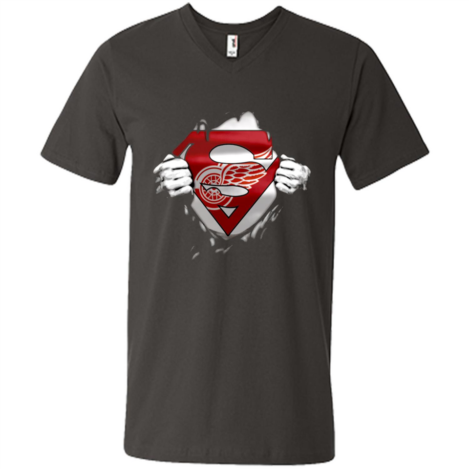 Detroit Red Wings And Superman Fans - Men's V-Neck