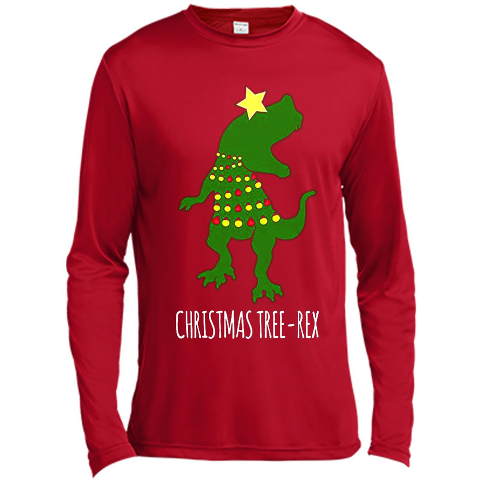 Christmas Tree Rex - Canvas Long Sleeve T-Shirt