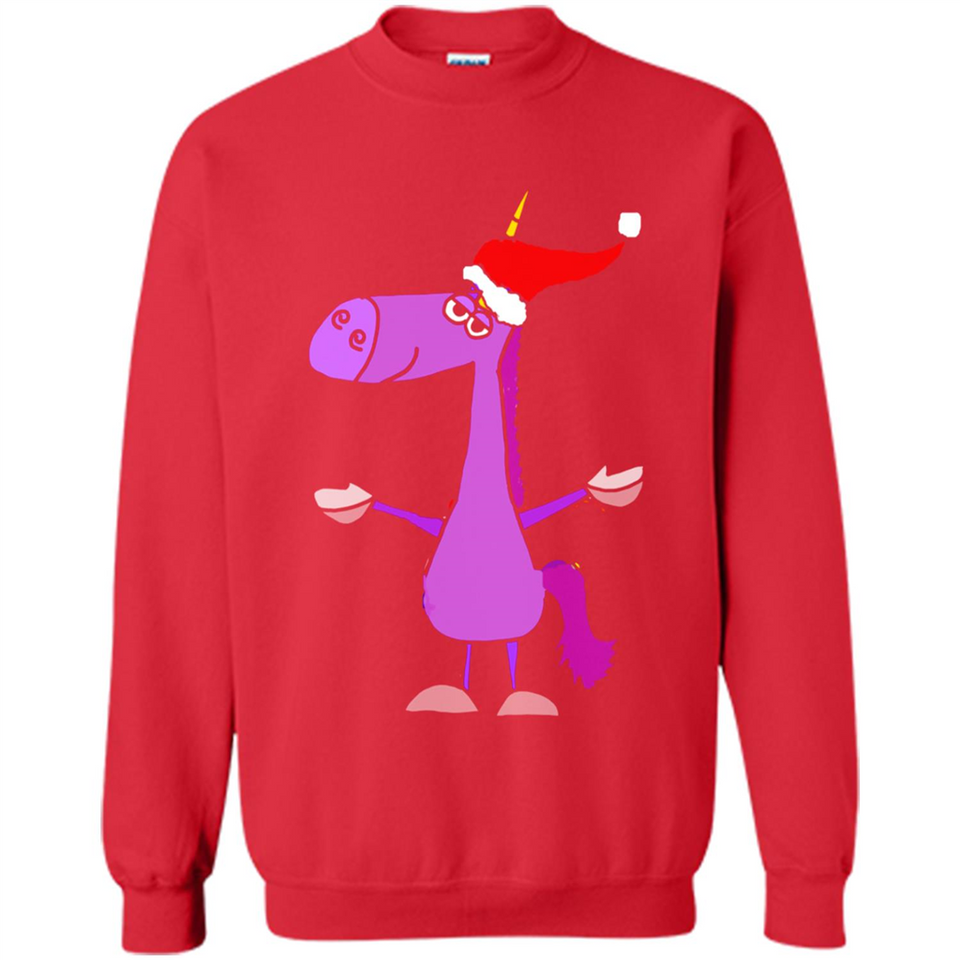 Funny Christmas Unicorn in Santa Hat - Sweatshirt