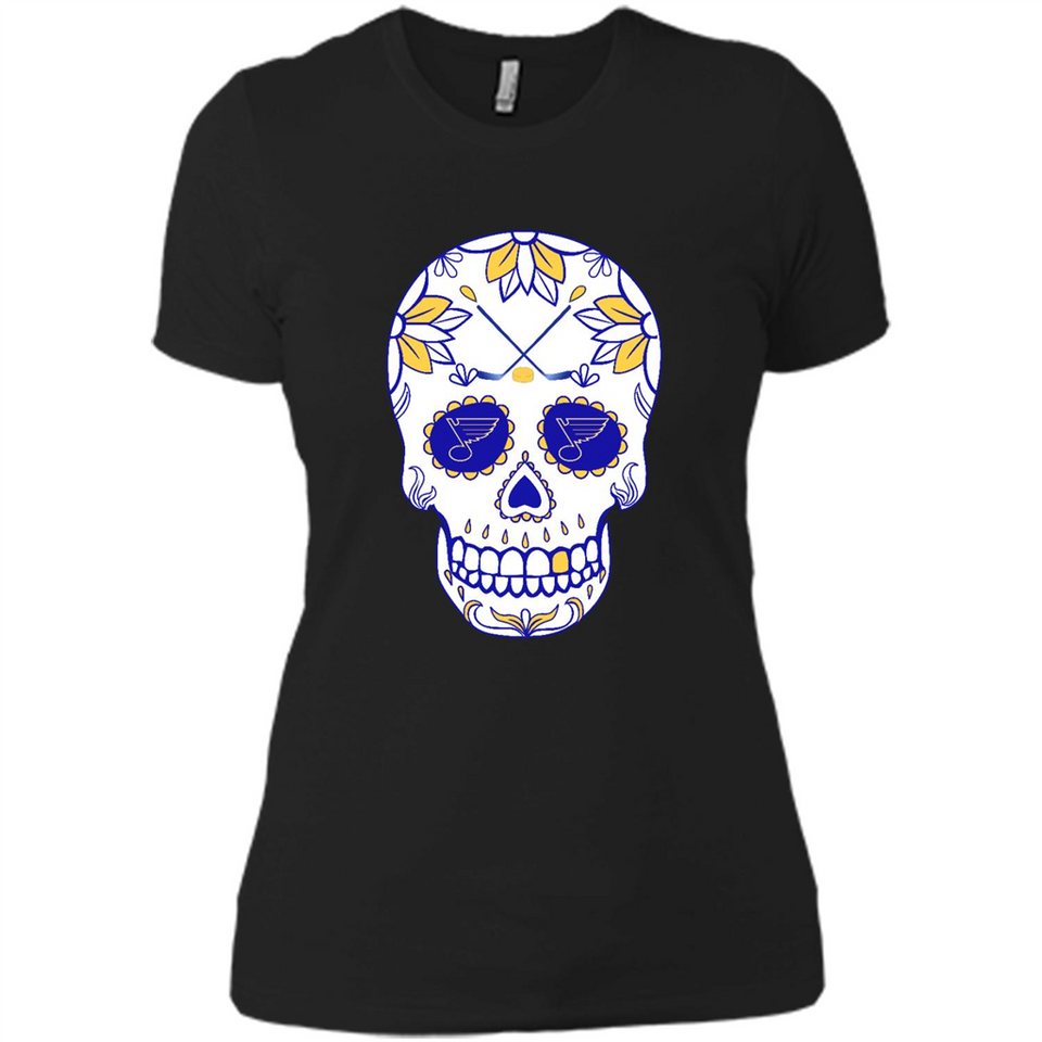 St. Louis Blues Hockey Sugar Skull Day of the Dead