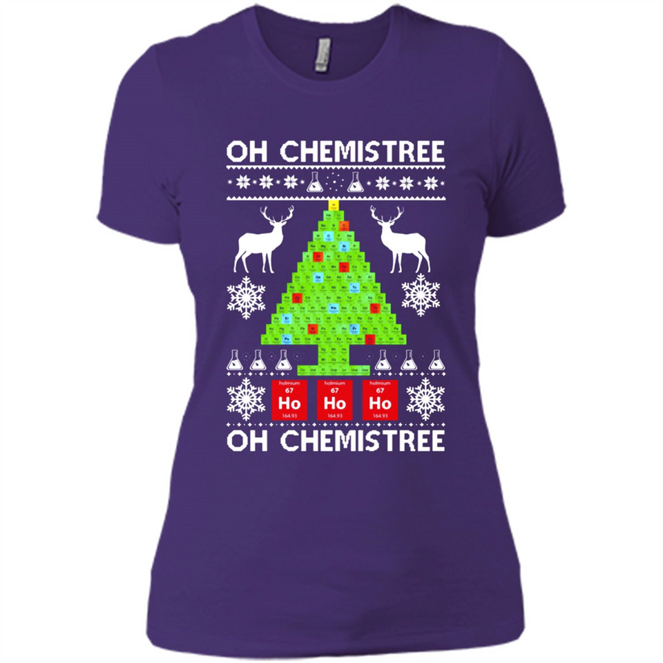 Oh Chemistree, Oh Chemistree Christmas Ugly Sweater - Ladies' Boyfriend T-Shirt