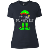 Matching Family Christmas Shirt Funny I'm The Naughty Elf Black mugs PINGPONG - Ladies' Boyfriend T-Shirt