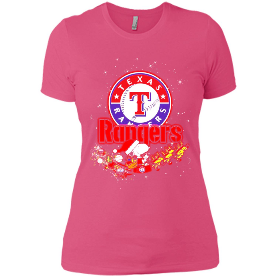 Snoopy Christmas Texas Rangers - Ladies' Boyfriend T-Shirt