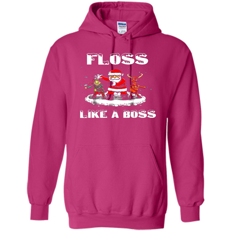 Floss Like A Boss Santa Flossing Dance Funny - Hoodie