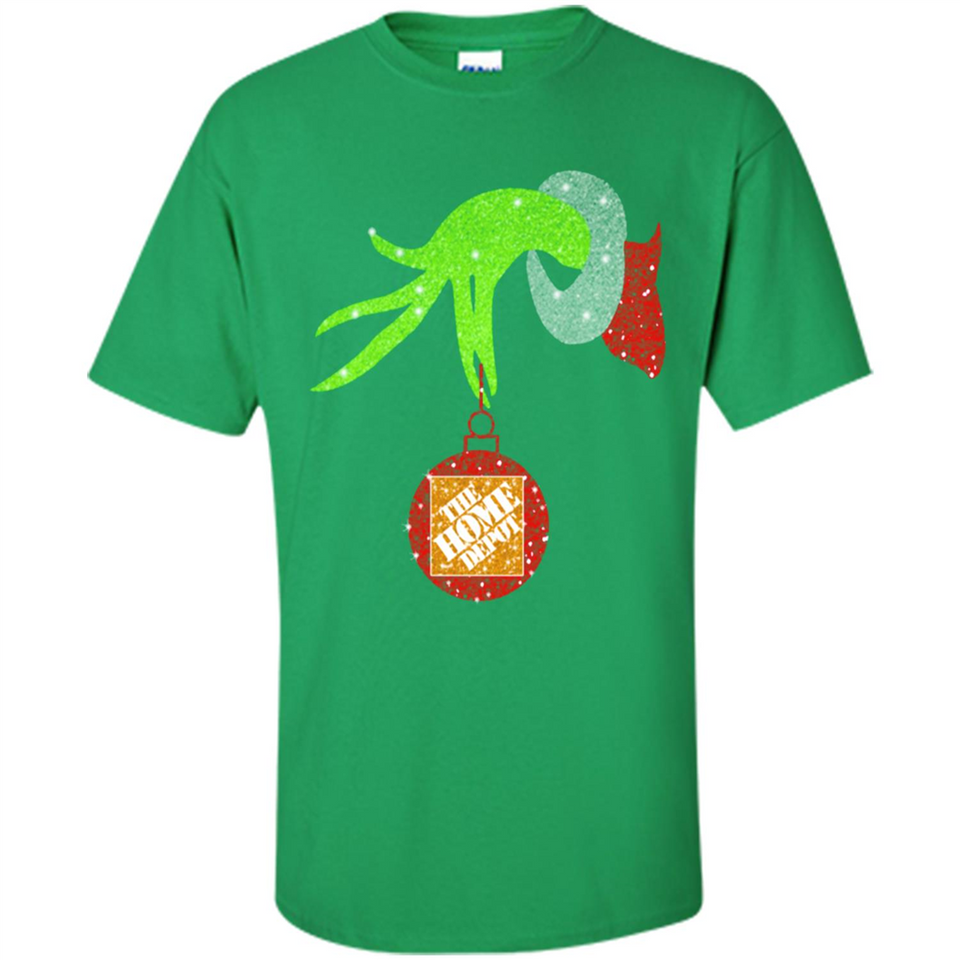 Grinch hand holding Logo HomeDepot Glitter Christmas - Shirt