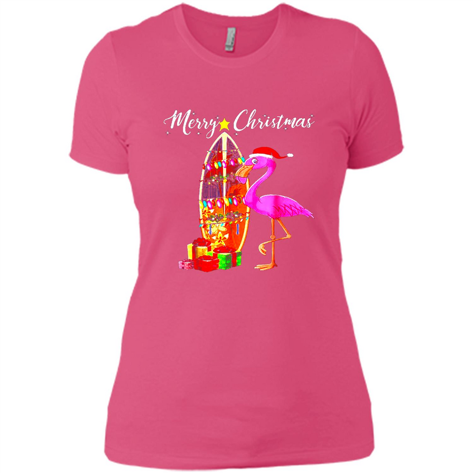 Flamingo Christmas Shirt, Merry Christmas Shirt , Flamingo - Ladies' Boyfriend T-Shirt