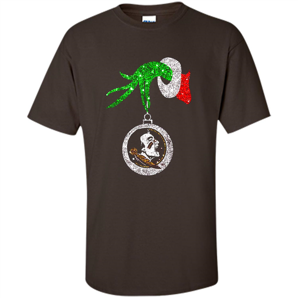 Amazing Florida State Seminoles Glitter Grinch Monogram Ornament Christmas Gift - Shirt