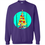 Funny Pizza Ugly Christmas Sweater Xmas Pizza Tree - Sweatshirt