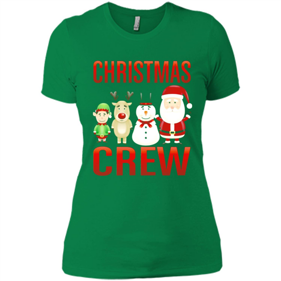 CHRISTMAS CREW Shirt X-mas Santa Snowman Reindeer Elf - Ladies' Boyfriend T-Shirt