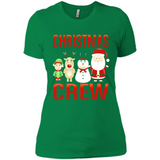 CHRISTMAS CREW Shirt X-mas Santa Snowman Reindeer Elf - Ladies' Boyfriend T-Shirt