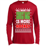 All I Want For Christmas Is More Hockey Christmas - Canvas Long Sleeve T-Shirt