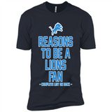 Reasons to be a Detroit Lions Fan Complete List on Back - Premium Short Sleeve T-Shirt
