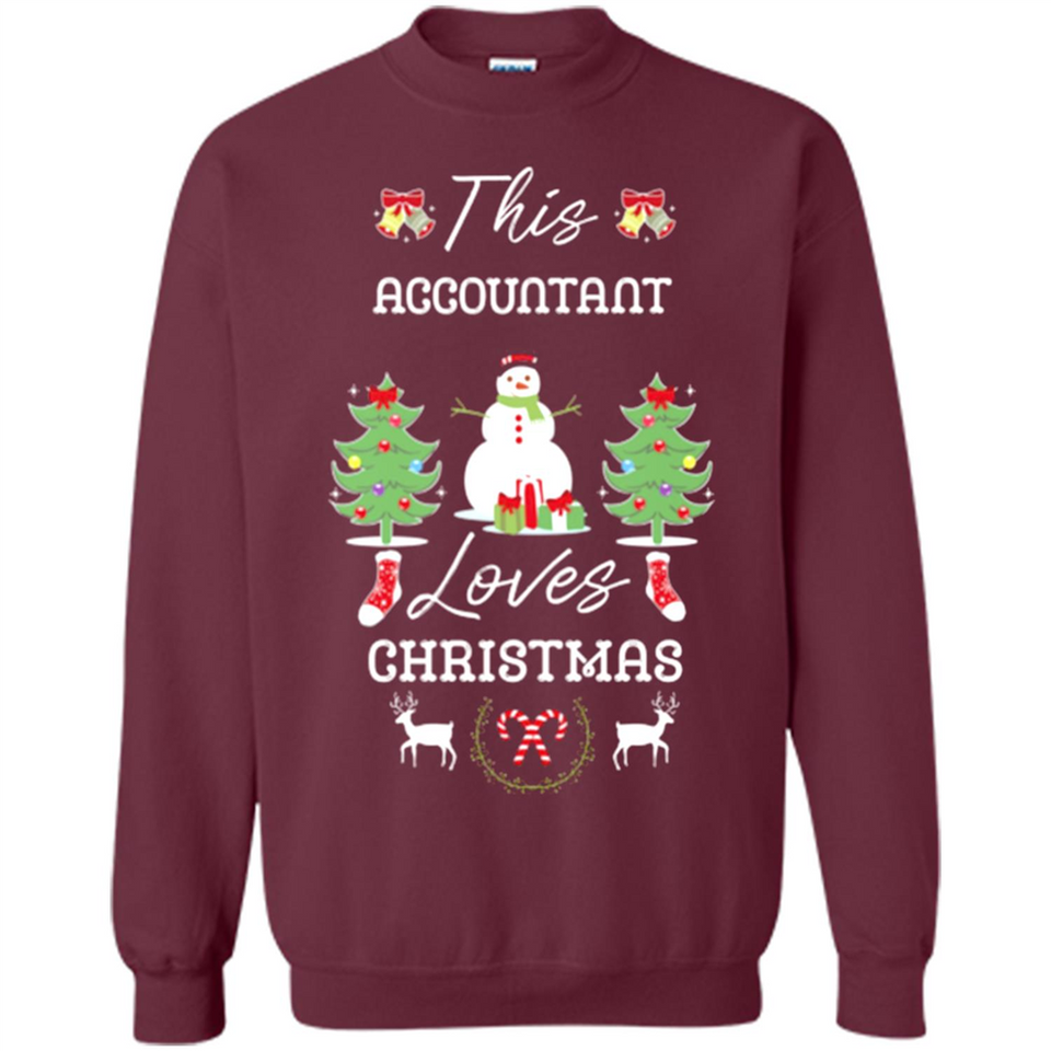 This Accountant Loves Christmas Tree Shirt with Snowman