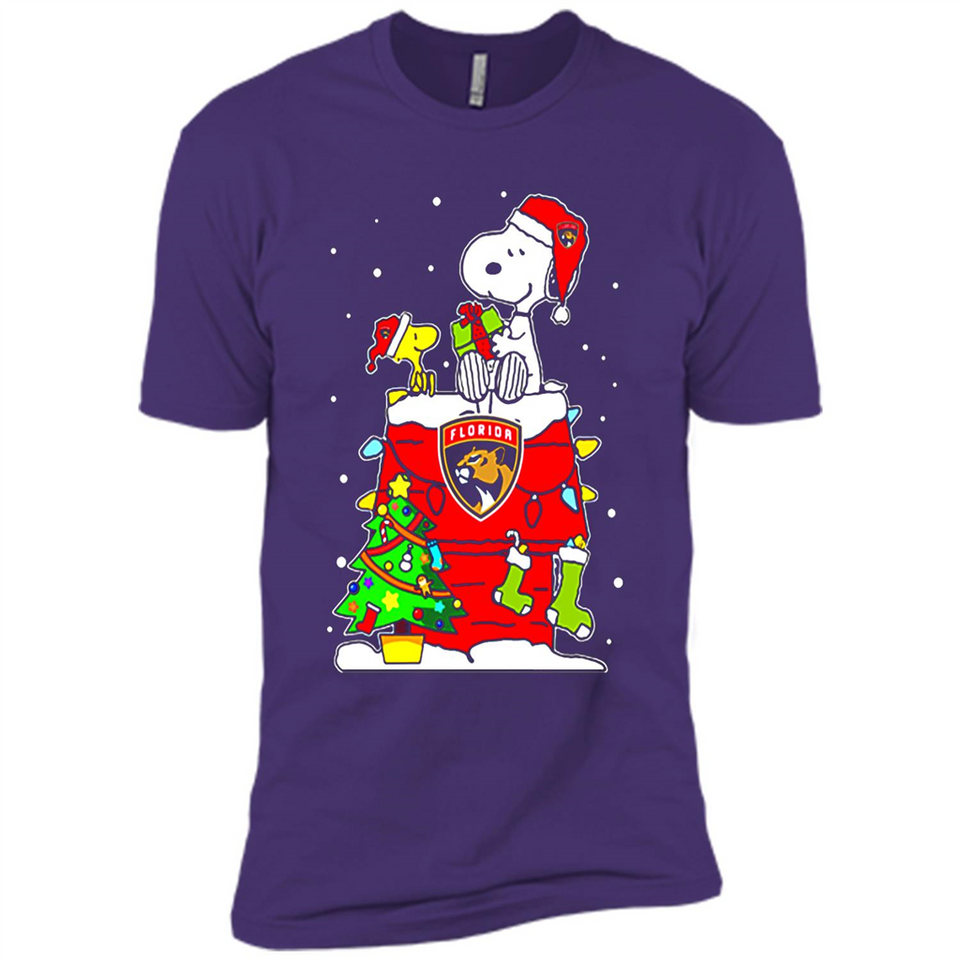 Florida Panthers Snoopy Ugly Christmas Sweaters - Premium Short Sleeve T-Shirt