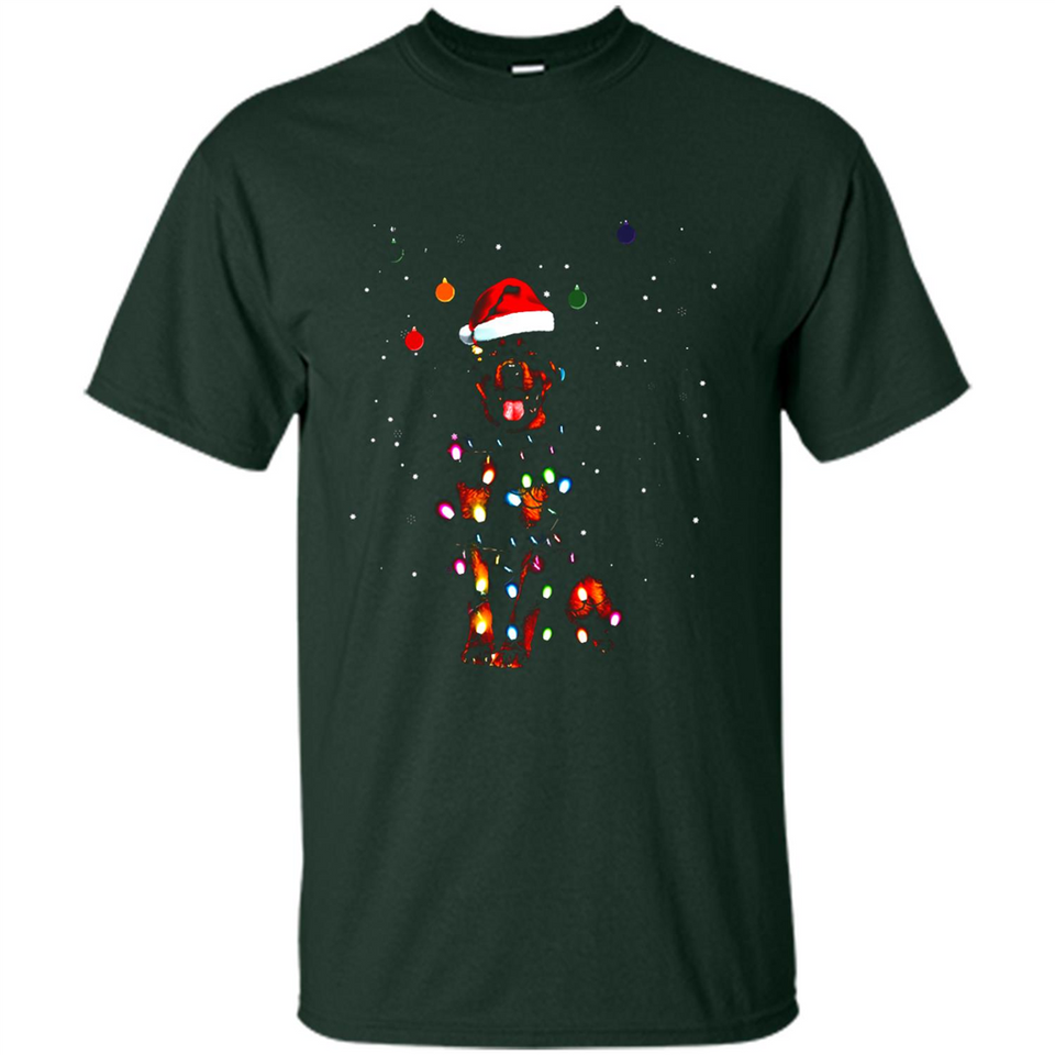 Rottweiler Santa Lights Christmas Dog Xmas Sweatshirt - Shirt