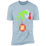 Grinch hand holding Logo HomeDepot Glitter Christmas - Premium Short Sleeve T-Shirt