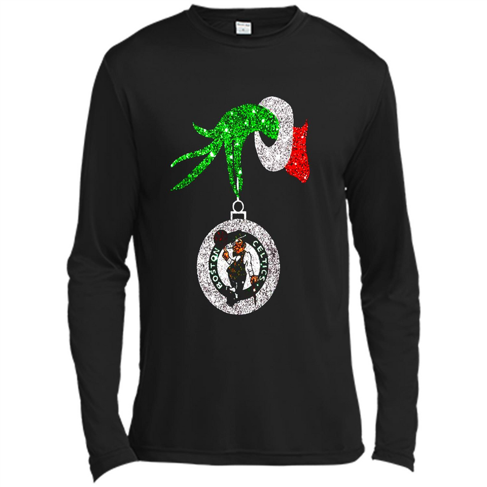 Amazing shirt Boston Celtics Glitter Grinch Monogram Ornament Christmas Gift - Canvas Long Sleeve T-Shirt