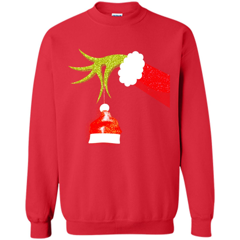 Funny Grinch Hand Holding Santa Hat Ornament Christmas PING PONG