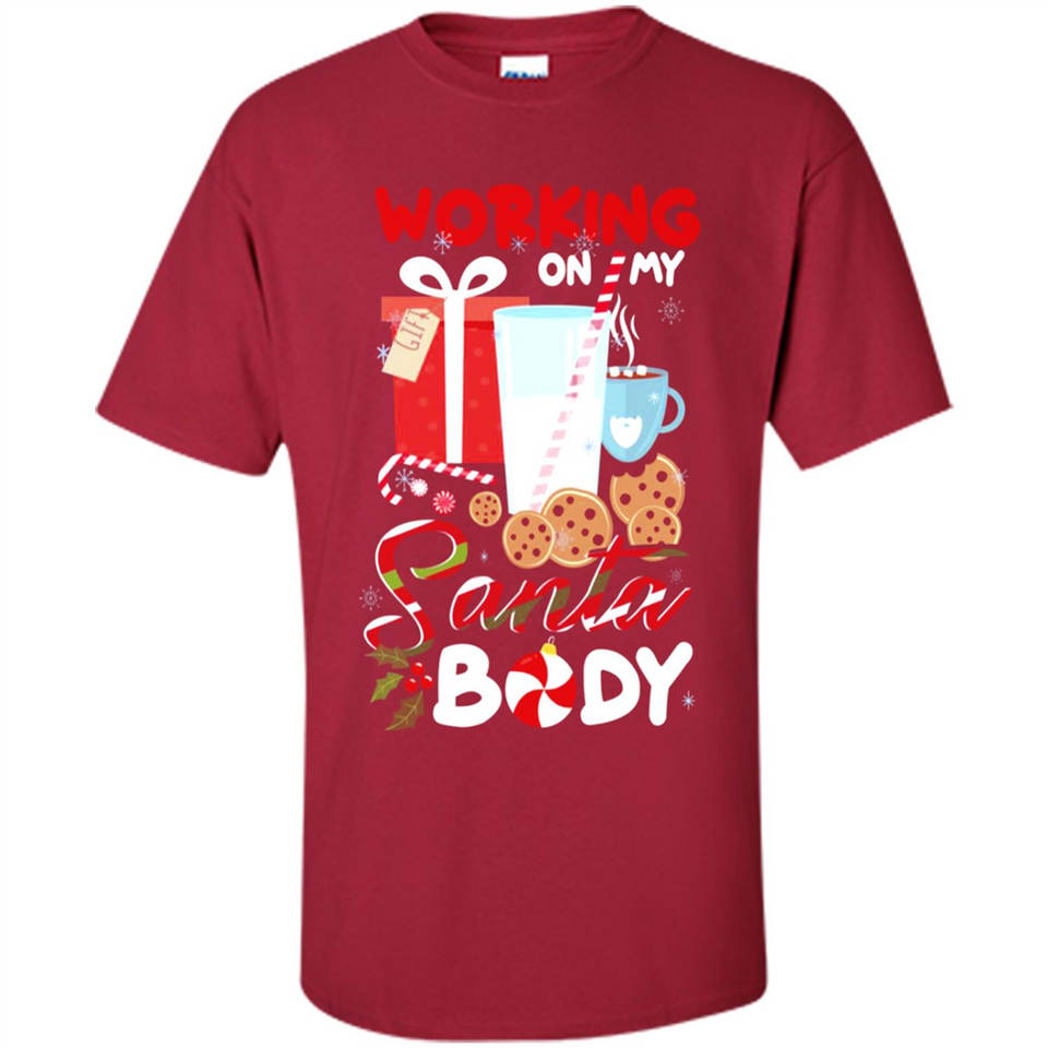 Working On My Santa Body Funny Christmas Gift Sleeve Xmas - Shirt