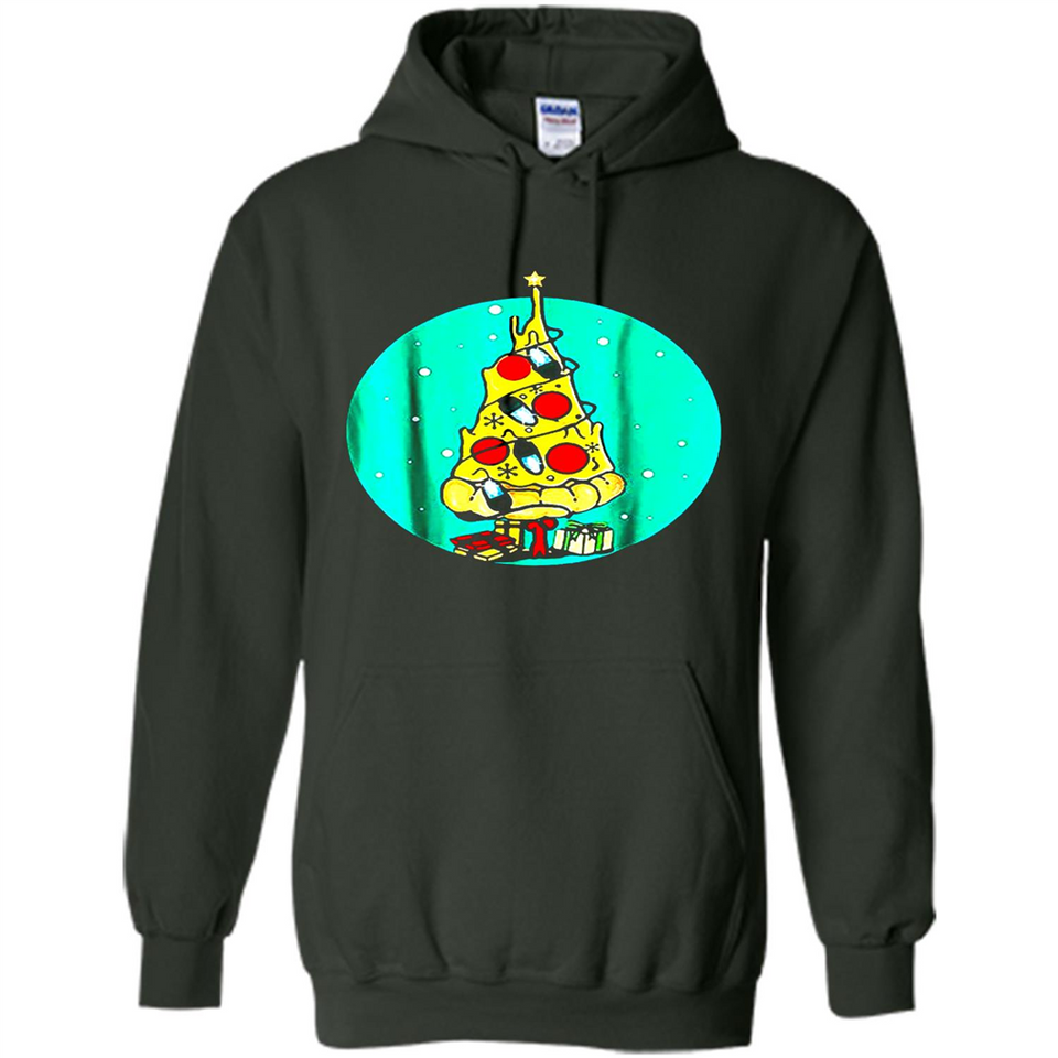 Funny Pizza Ugly Christmas Sweater Xmas Pizza Tree - Hoodie